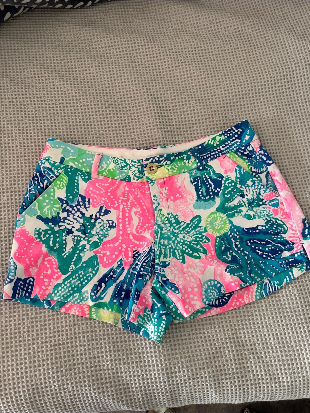 Callahan Stretch Floral Shorts in Pink, Teal & Navy